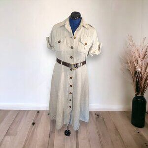 Vintage Positive Influence Safari Shirt Dress Size 10